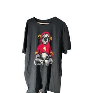 New T-shirt The Flash / Sloth Funny DC Comics Tee, Black Size Large~#315
